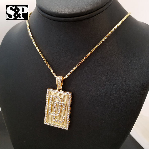 HIP HOP ICED MEEK MILL DREAM CHASERS DC PENDANT 24 BOX CHAIN NECKLA