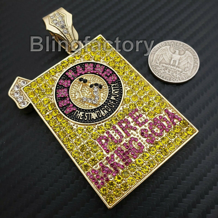 Hip Hop Iced Out Lab Diamonds Gold plated Large Pure Baking Soda Charm Pendant