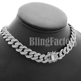 RUFF RYDERS DMX R Pendant & 20" Cuban & Iced Cuban Box Lock Chain Necklace Set