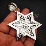 HIP HOP ICED LAB DIAMOND WHITE GOLD PLATED LARGE STAR OF DAVID CHARM PENDANT