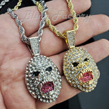 Hip Hop Iced APE KING KONG Pendant & 4mm 24" Rope Chain Fashion Bling Necklace
