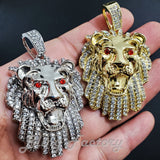 HIP HOP ICED FASHION LAB DIAMOND LARGE LION HEAD BLING RAPPER'S CHARM PENDANT