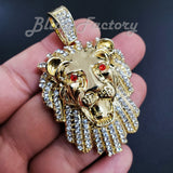 HIP HOP ICED FASHION LAB DIAMOND LARGE LION HEAD BLING RAPPER'S CHARM PENDANT