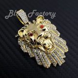 HIP HOP ICED FASHION LAB DIAMOND LARGE LION HEAD BLING RAPPER'S CHARM PENDANT