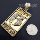 Gold Plated DMX RUFF RYDERS Pendant & 12mm 16" 18" Full Iced Baguette Choker Chain Necklace