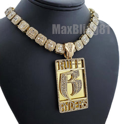 Gold Plated DMX RUFF RYDERS Pendant & 12mm 16