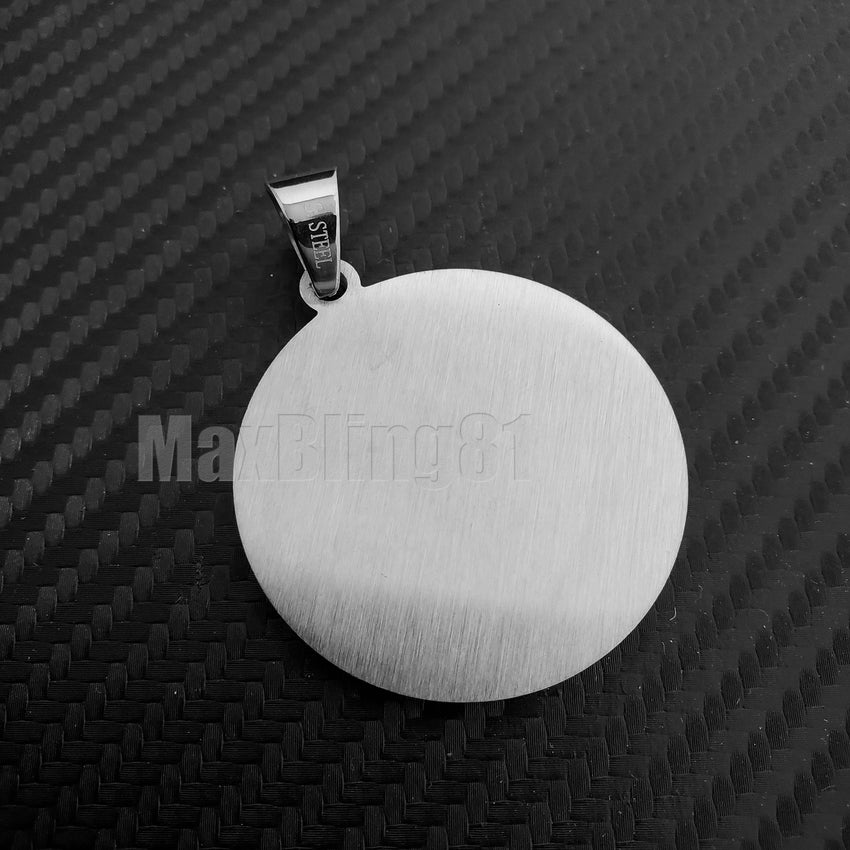 Hip Hop Stainless steel Icy 50 Pesos Centenario Mexican Coin CZ Charm Pendant