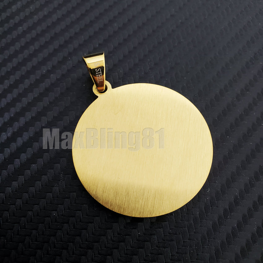 Hip Hop Stainless steel Icy 50 Pesos Centenario Mexican Coin CZ Charm Pendant