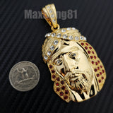 Hip Hop Iced Gold Plated Large Holy Jesus Head Bling Fashion Charm Pendant