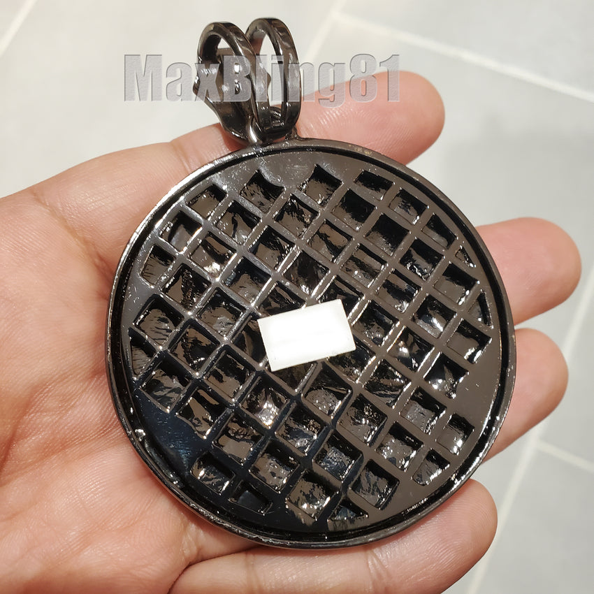 ICED BLACK HEMATITE 2PAC EUPHANASIA LARGE LAB DIAMOND RAPPER'S CHARM PENDANT