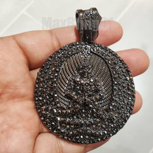 ICED BLACK HEMATITE 2PAC EUPHANASIA LARGE LAB DIAMOND RAPPER'S CHARM PENDANT
