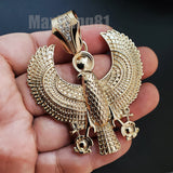 GOLD PLATED HIP HOP EGYPTIAN HORUS BIRD FASHION BLING LARGE CHARM PENDANT