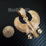 GOLD PLATED HIP HOP EGYPTIAN HORUS BIRD FASHION BLING LARGE CHARM PENDANT