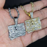 Hip Hop Jewelry $100 Hundred Dollar Bill Benjamin Money Pendant & 4mm 24" Rope Chain Necklace