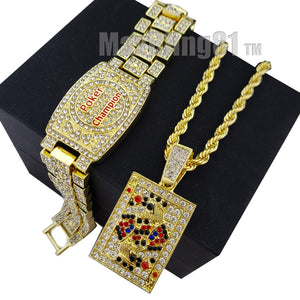 Hip Hop NBA YoungBoy 4KT Icy Pendant & 18" 20" 24