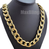 Rapper's Gold Plated Bling Alloy 18mm 30" Miami Cuban Thick Heavy Chain Hip Hop Necklace