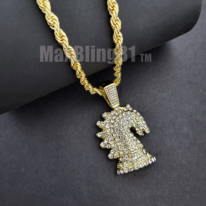 thumbnail image 2 of MaxBling81 Hip Hop Iced Out SAVAGE Pendant & 24" Rope Chain – Gold Plated CZ 2 of 6