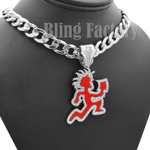 Hip Hop Silver PT HATCHET MAN RUNNER Pendant & 11mm 20