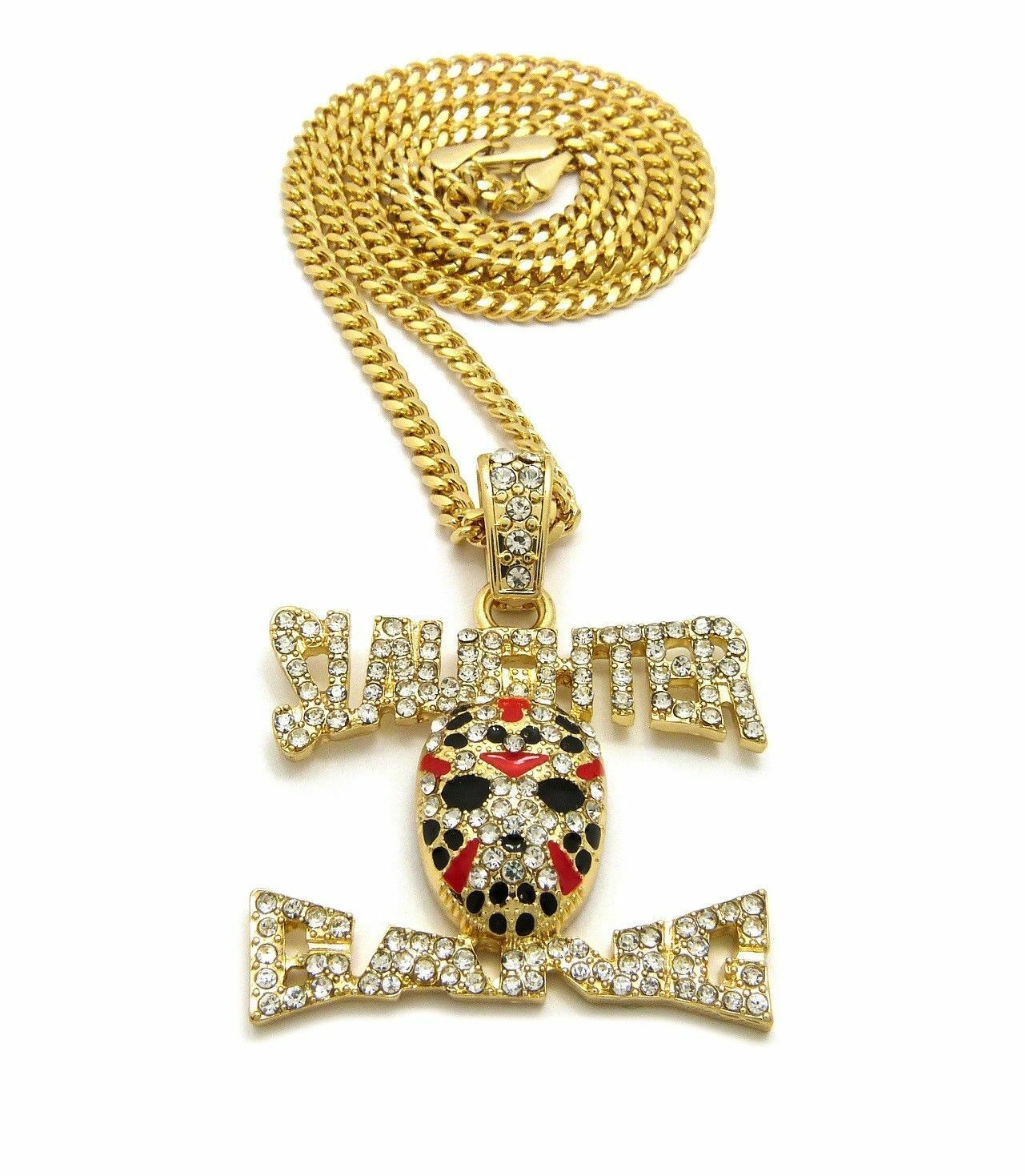 Iced Out 21 SAVAGE Slaughter Gang Pendant 24 Box Cuban Rope Chain
