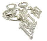 Iced Hip Hop 3pcs of 1017 Pendant w/ 20",24",30" Box Chain 3 Necklace Set