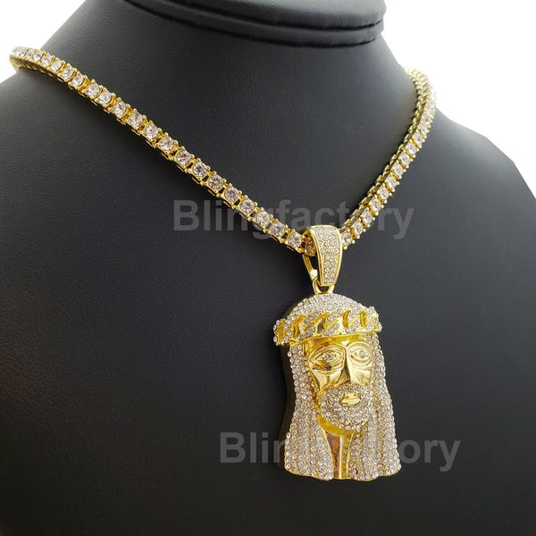 thumbnail image 2 of MaxBling81 Big Brick Squad Eskimo Pendant & 20" Full Iced Miami Cuban Link Chain Necklace Set 2 of 6