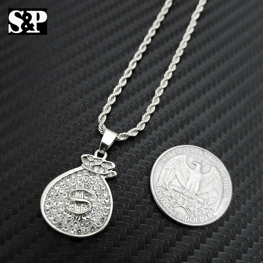 Hip Hop Iced Mini Hot selling 7 pendants Rapper Collection Necklace Combo Set