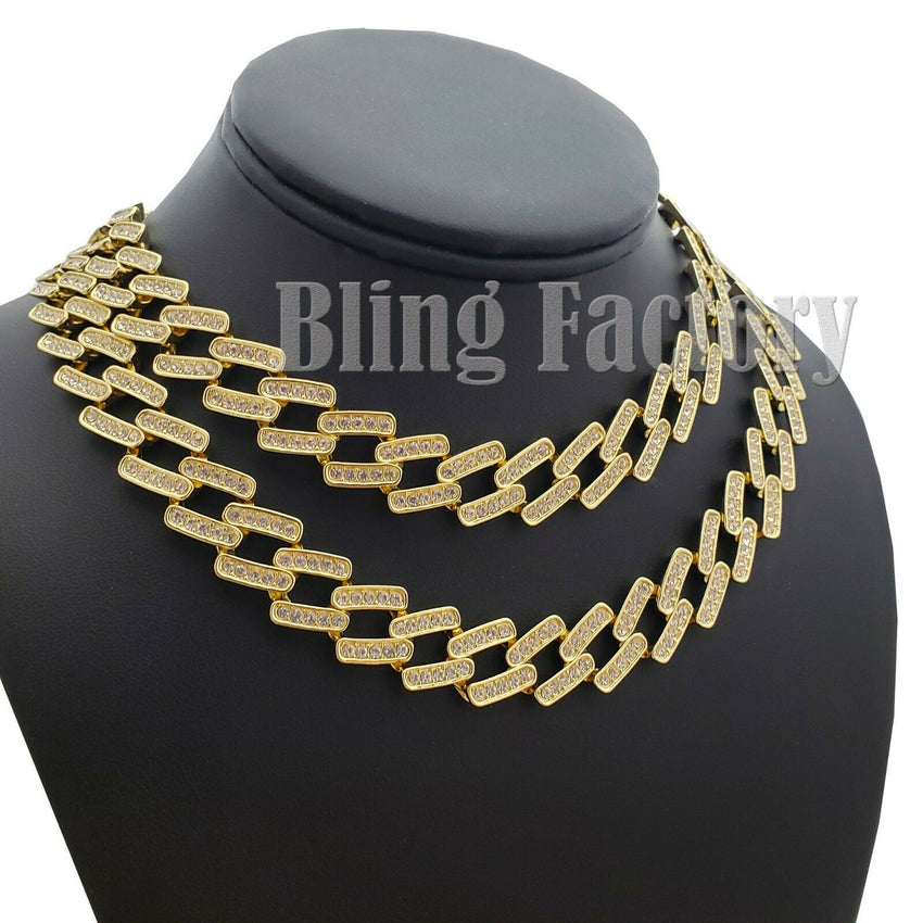 Hip Hop Rapper's Iced Out 8.5", 16",18", 20" Prong Miami Cuban Choker Necklace