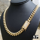 Hip Hop Lab Diamond Iced Lock 10mm 8.5", 24", 30 Miami Cuban Chain Necklace