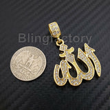 Hip Hop Iced Muslim Allah Pendant & 1 Row Diamond Tennis Choker Chain Necklace