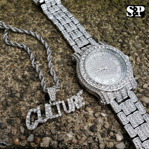 Men's Hip Hop Iced Out Migos Lab Diamond Watch & 