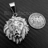 HIP HOP ICED OUT STAINLESS STEEL LAB DIAMOND LION HEAD PENDANT