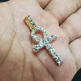 Hip Hop Iced out Egyptian Colorful 4 Kinds Ankh Cross CZ Stone Charm Pendant