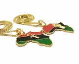 New Fist & Ankh in Africa Pendant w/ 24",30" Box Chain Hip Hop 2 Necklace Set