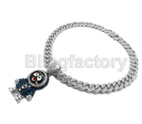 Hip Hop CZ ESKIMO pendant & 12mm 18" Full Iced Cuban Choker Chain Necklace