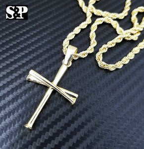 Unisex Fashion Baseball Team Triple Bat Cross Pendant w/ 24
