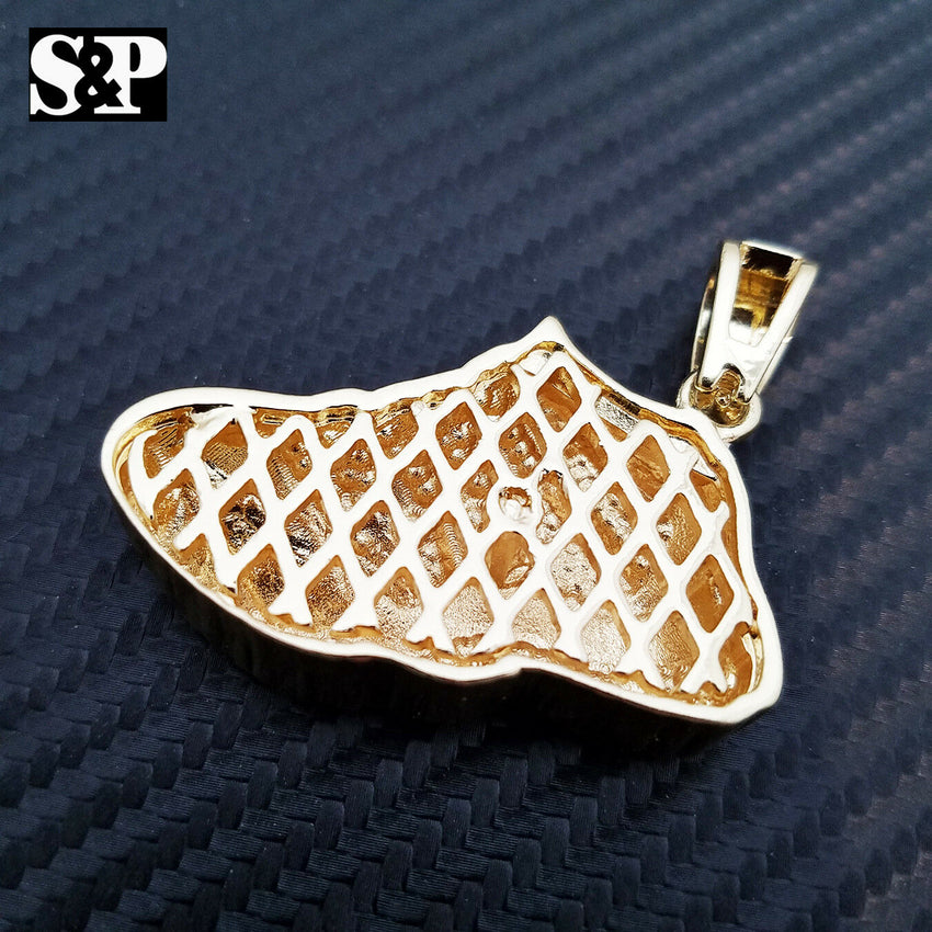 Men's Iced out 14K Gold Plated Hip Hop Lab Diamonds Retro 11 Shoe Pendant