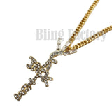 Hip Hop Travis Scott Cactus Jack Cross Pendant 18" 20" 24" Cuban Chain Necklace