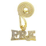 Hip Hop Iced Young Dolph PRE Necklace & 18" Full Iced Cuban Choker Chain Necklace Set