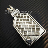 Hip Hop Rapper's Iced Out Lab Diamonds White Gold plated Syrup Bottle Pendant