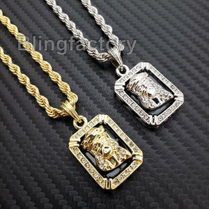 Hip Hop Iced out Fashion Jesus Pendant & 4mm 24