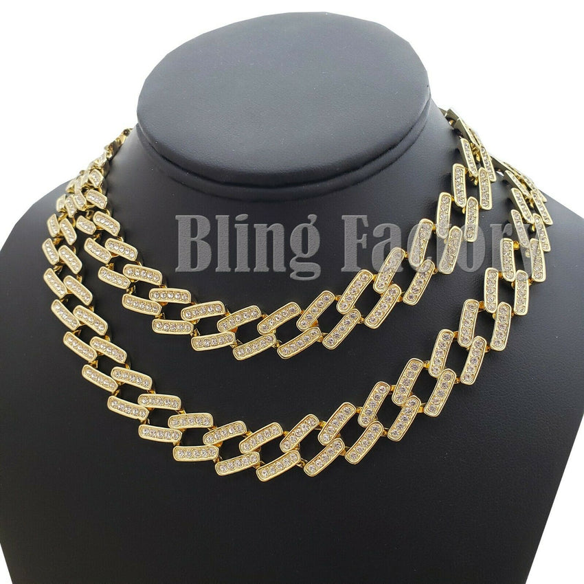 Hip Hop Rapper's Iced Out 8.5", 16",18", 20" Prong Miami Cuban Choker Necklace