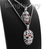 Iced Out Saw Inspired & Slaughter Gang Pendant & 20" 24" Cuban Chain Necklace