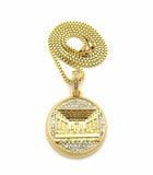 Hip Hop Gold Last Supper Pendant & 24" Rope, Box, Cuban Link Chain Necklace