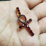 Hip Hop Iced out Egyptian Colorful 4 Kinds Ankh Cross CZ Stone Charm Pendant