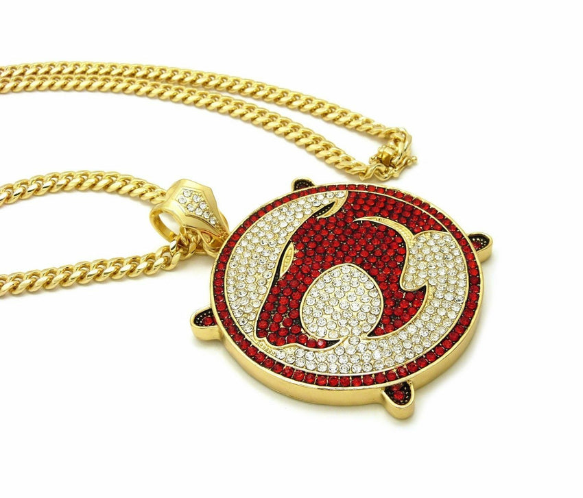 NEW ICED OUT THUNDER CAT PENDANT & BOX CUBAN, FRANCO CHAIN HIP HOP NECKLACE SET