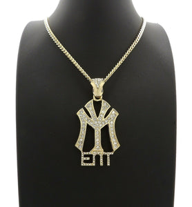 ICED OUT HIP HOP YOUNG MONEY ENT PENDANT & 3mm 24