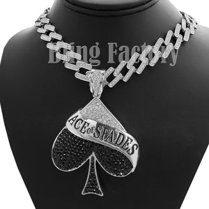 Hip Hop Ace of Spades Pendant & 18