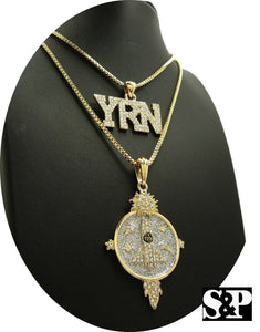 Hip Hop Iced Out Migos YRN Rocket Pendant & 24