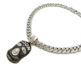 Hip Hop Goon Mask pendant 18" Full Iced out Box Lock Cuban Choker Chain Necklace