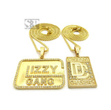ICED OUT DREAM CHASERS & GLIZZY GANG PENDANT & BOX CHAINS NECKLACE SET